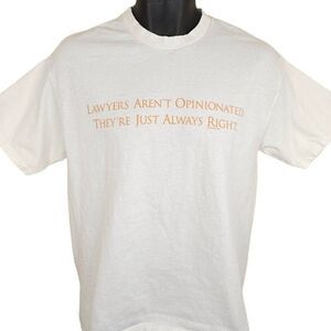 Vintage Lawyers T Shirt Mens Size Medium White Funny Humor Joke Attorney Law